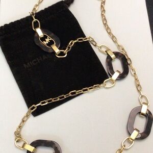 Michael Kors Tortoise Link Gold Chain Necklace Vintage